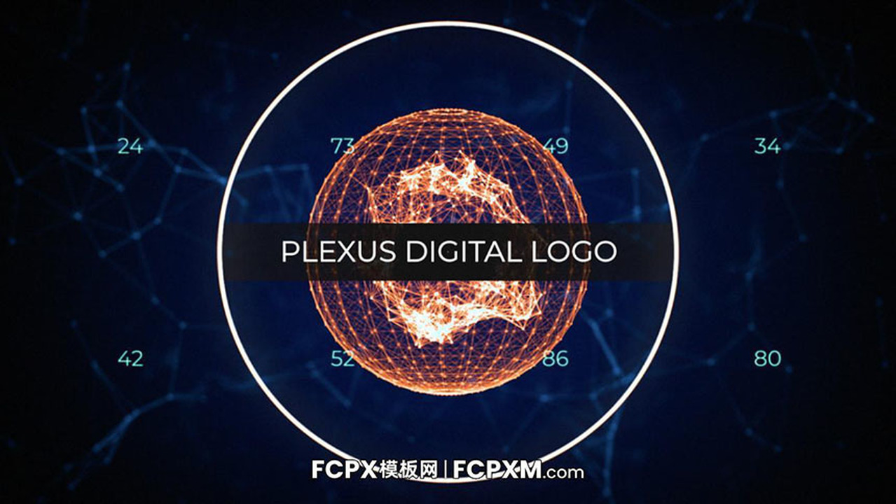 FCPX模板 科技感数字神经丛效果logo展示fcpx模板下载