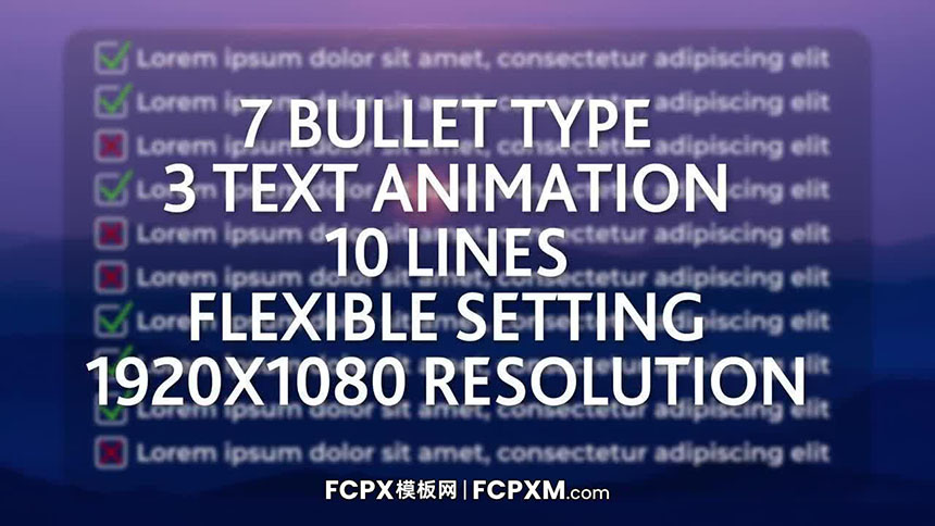 FCPX模板 项目列表清单动态文字动画fcpx模板下载-FCPX模板网