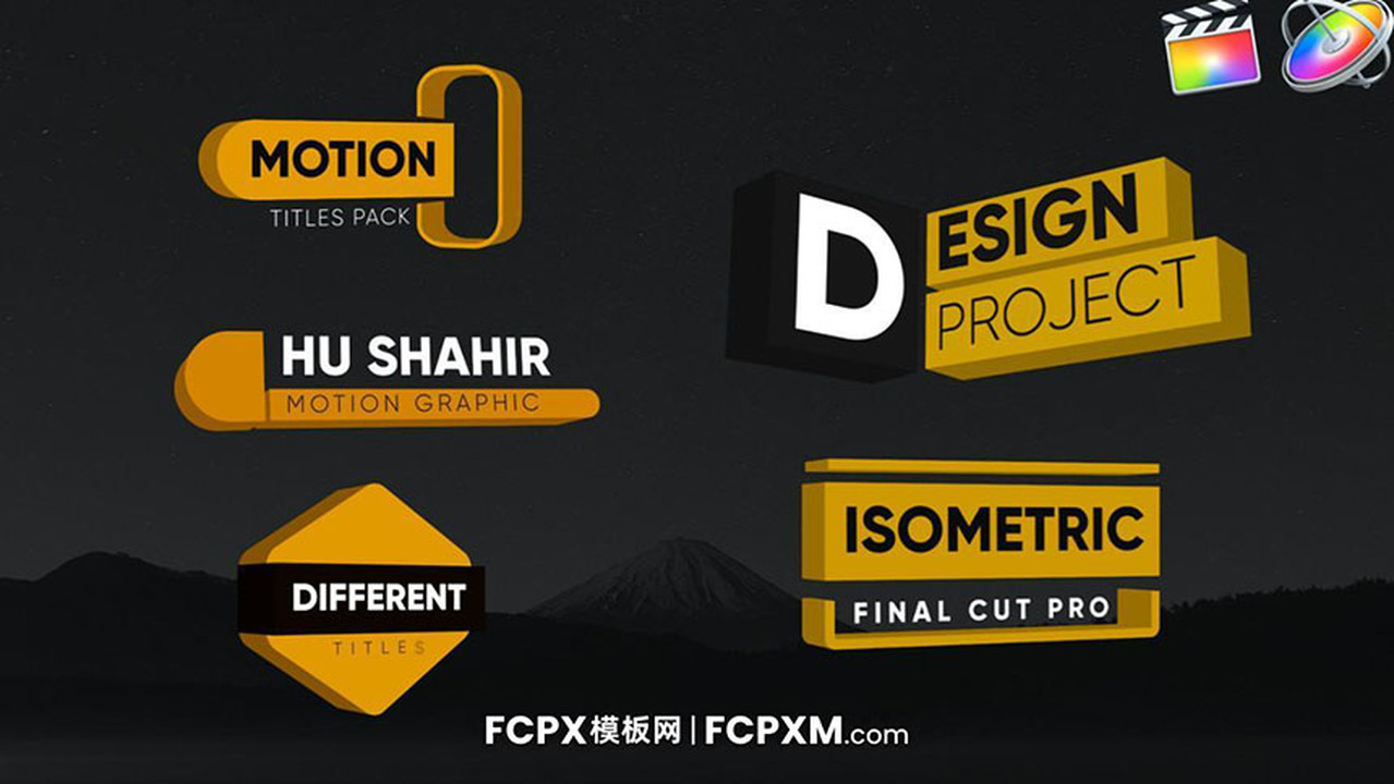 FCPX免费模板 3D立体动态标题文字动画fcpx模板下载
