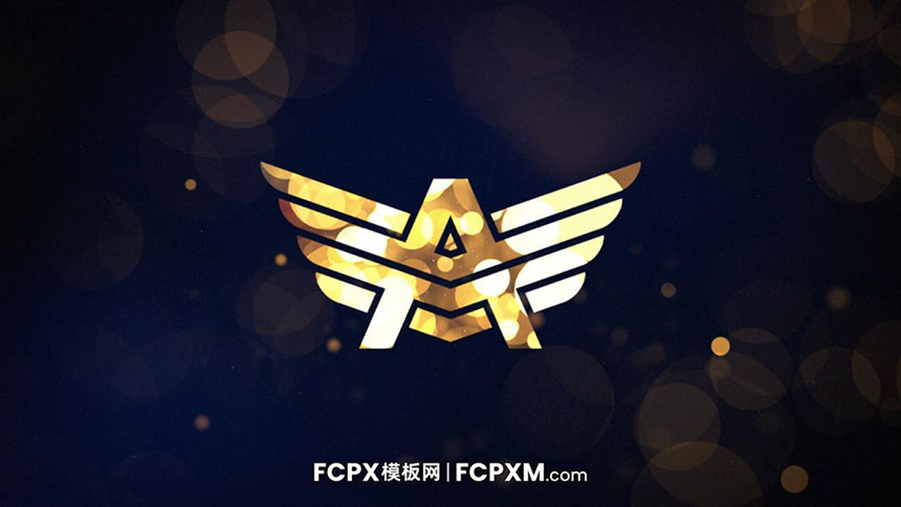 FCPX片头模板 金光闪闪粒子特效片头logo展示fcpx模板