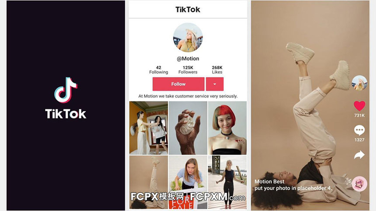 社交媒体FCPX模板 TikTok短视频个人账户宣传片fcpx模板下载