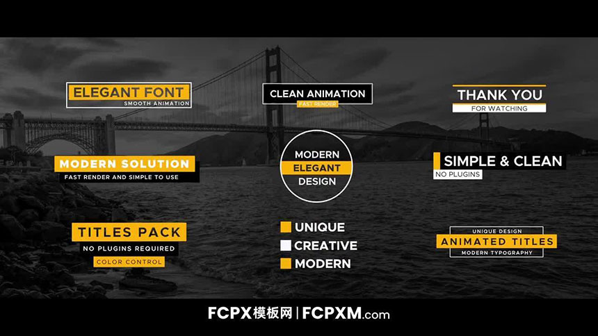 FCPX标题模板 9个现代全屏标题文字动画fcpx模板下载-FCPX模板网