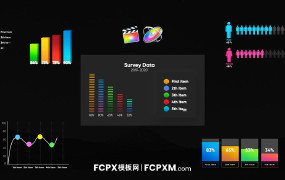 FCPX模板 现代数据统计企业会议信息图形fcpx模板下载