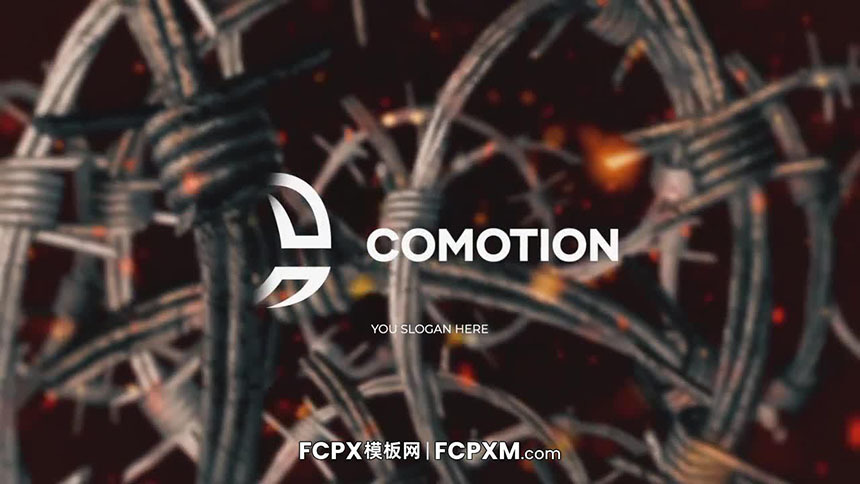 FCPX模板 动态铁丝网缠绕效果logo展示开场视频fcpx模板下载
