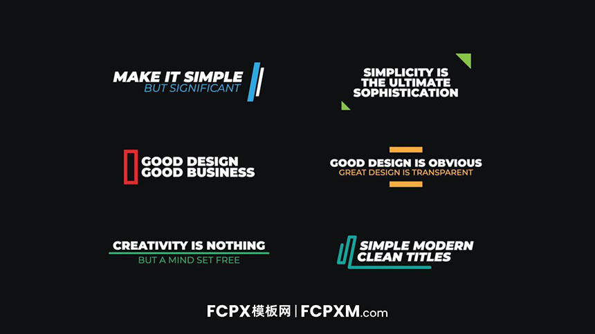 FCPX标题模板 简约多彩线条图形文字动画fcpx模板下载