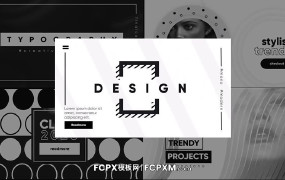 FCPX模板 时尚黑白单色全屏排版场景fcpx模板下载