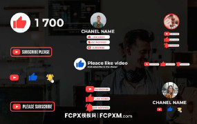 FCPX模板 Youtube订阅提醒元素fcpx短视频模板下载