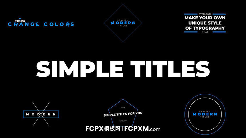 免费FCPX标题模板 实用简单蓝色线条几何动态标题fcpx模板下载