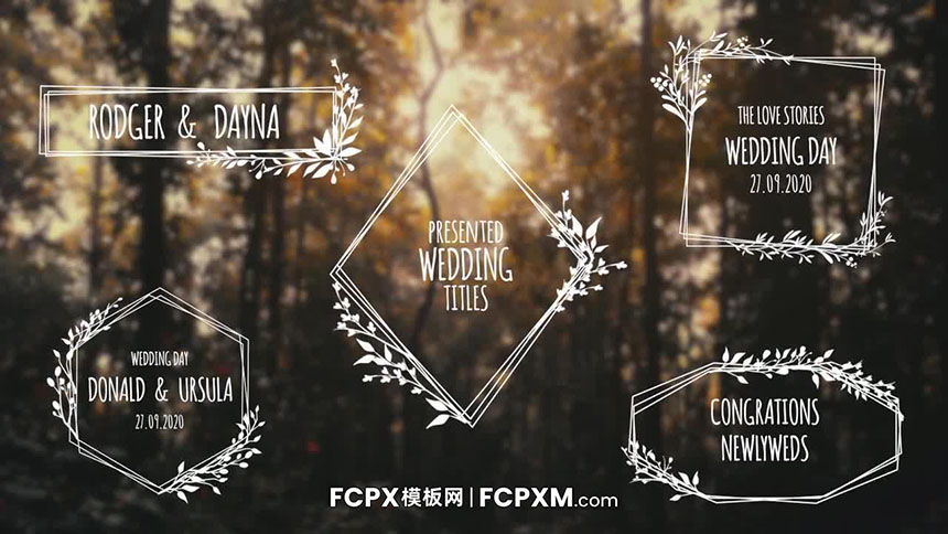 fcpx标题模板 清新森系植物生长婚礼标题字幕fcpx模板下载-FCPX模板网