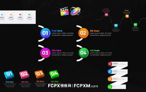 FCPX模板 动态3D数据统计信息图列表视频模板下载