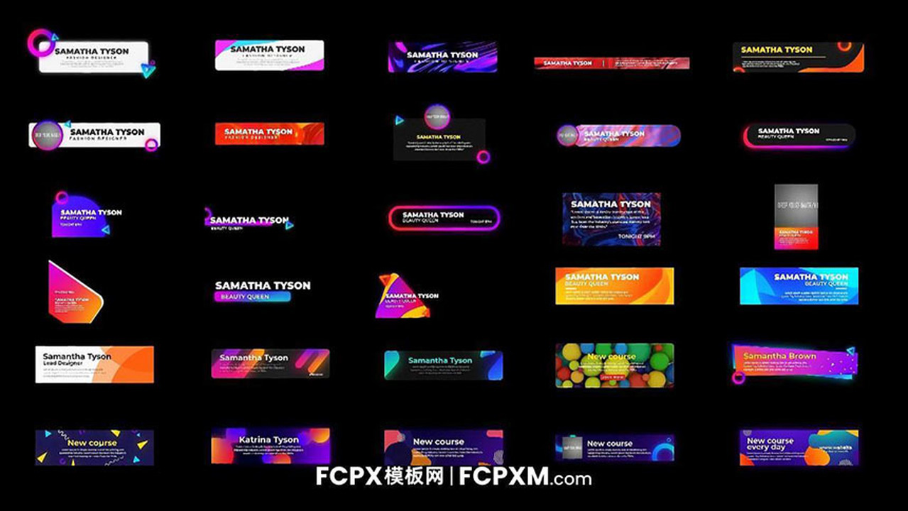 FCPX模板 多彩创意渐变短视频社交媒体标题字幕模板下载