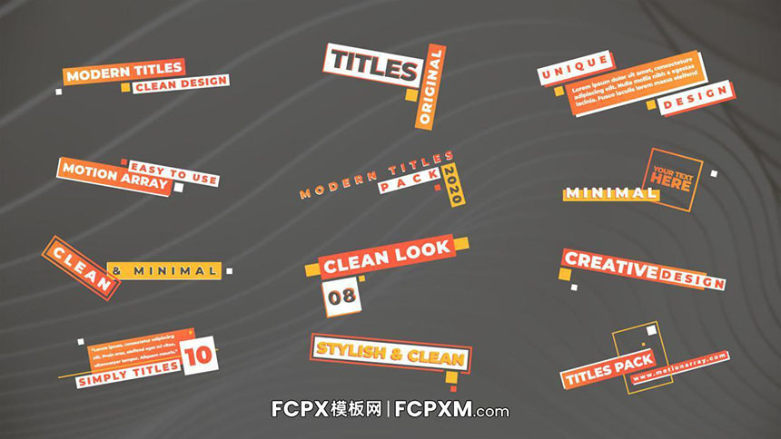 FCP模板 现代创意标签多行动态标题字幕FCPX模板下载