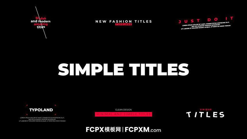 6个新潮简约动态标题fcpx模板免费下载