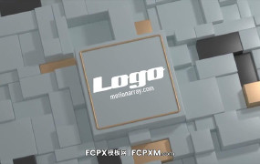 简约大气立体支柱动态logo标志展示fcpx模板下载