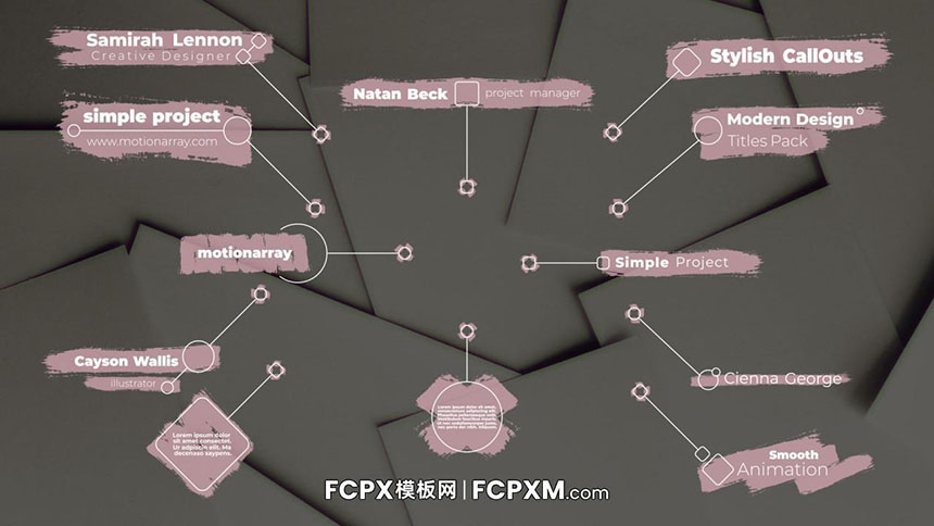 时尚手绘笔刷效果动态线条呼出标题FCPX模板下载-FCPX模板网
