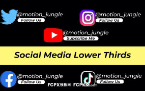 5个社交媒体logo动态标题字幕FCPX模板下载