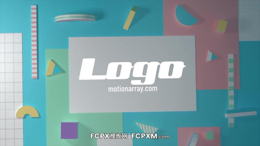 现代炫酷立体几何标志logo展示FCPX模板下载