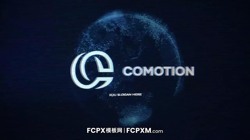 炫酷科技感数字接入信息化地球logo展示fcpx模板下载