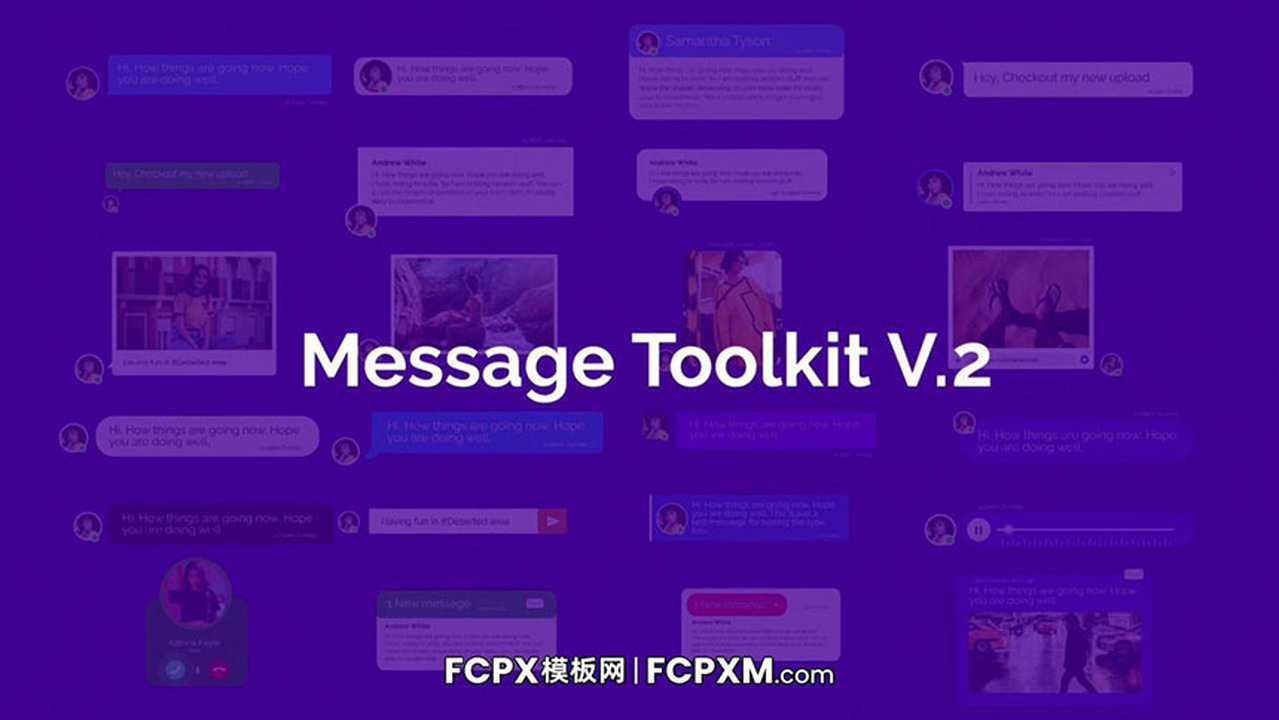 FCPX模板 动态消息对话框特效+60个emojis表情包素材下载