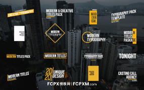 16个个性现代时尚全屏标题动画FCPX字幕模板下载