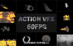 FCPX火焰烟雾特效动作电影VFX特效素材包