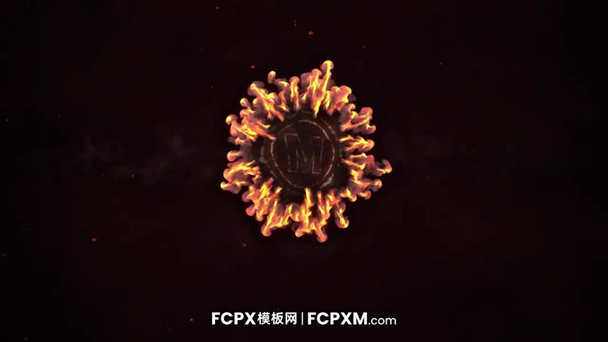 FCPX模板 彩色火焰对撞爆炸logo展示动画FCPX片头模板下载